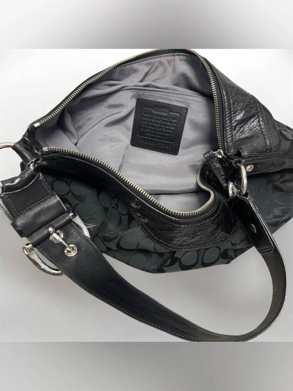 Coach Signature Black Boho Jacquard Canvas Handbag And Wallet - Picture 4 of 16